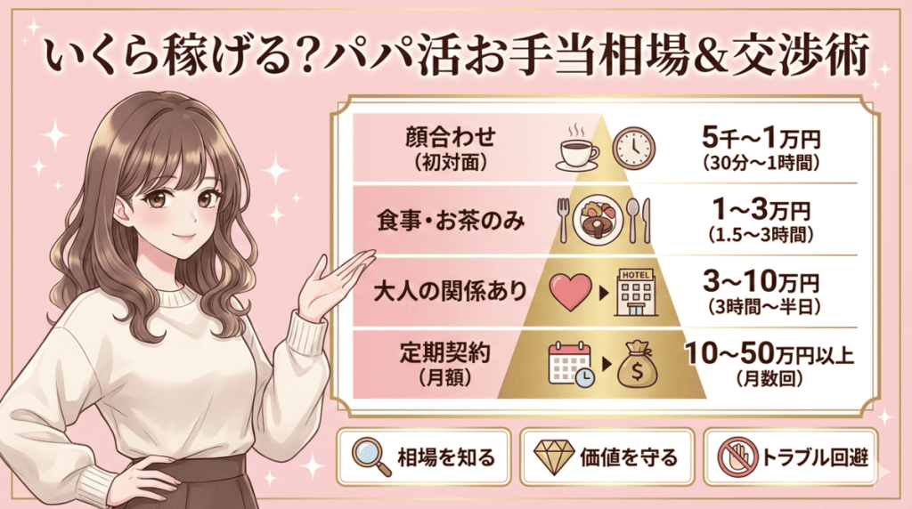 パパ活はいくら稼げる？